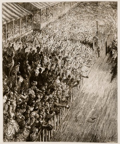 De finishlijn van de Derby, uit 